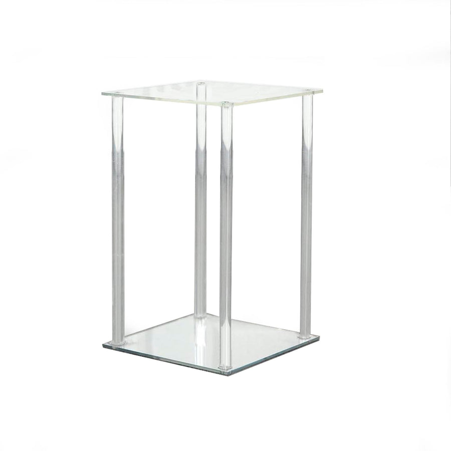 24inch Clear Acrylic Wedding Table Centerpiece Vase With Square Mirror Base