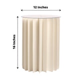 16inch Ivory Cylinder Display Column Stand, Pillar Pedestal Stand With Top Plate
