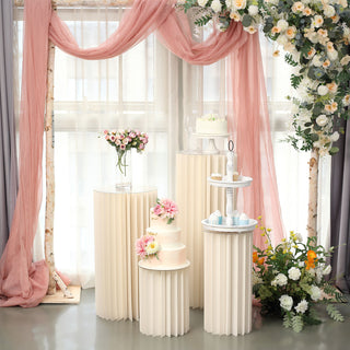 Enhance Your Event Decor with the Ivory Cylinder Display Column Stand