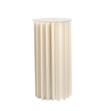 24inch Ivory Cylinder Display Column Stand, Pillar Pedestal Stand With Top Plate#whtbkgd