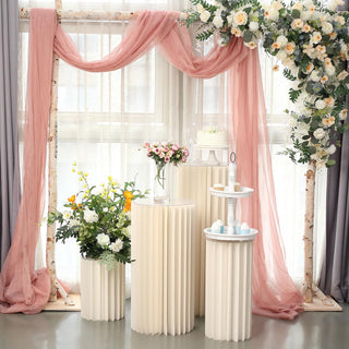 Create Stunning Displays with the Ivory Round Pillar Floor Cake Stand