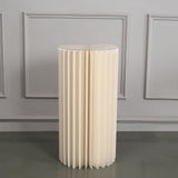 32inch Ivory Cylinder Display Column Stand, Pillar Pedestal Stand With Top Plate