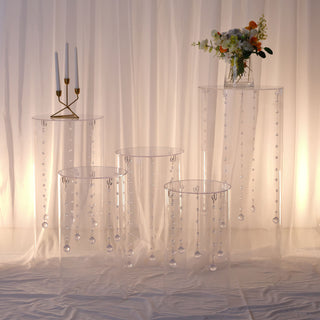 Create Stunning Event Decor with Clear Acrylic Cylinder Plinth Pedestal Boxes