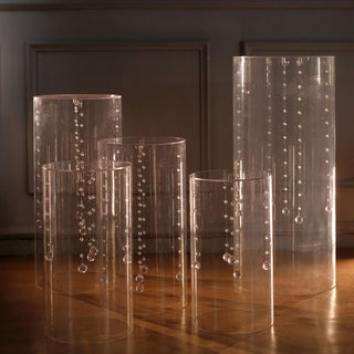 Elegant and Versatile Clear Acrylic Cylinder Plinth Pedestal Boxes