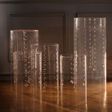 Set of 5 Clear Acrylic Cylinder Pedestal Stands