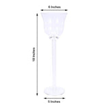4 Pack | 18" Cup Flower Fillable Stem Clear Plastic Centerpiece Vases