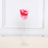 4 Pack | 18" Cup Flower Fillable Stem Clear Plastic Centerpiece Vases