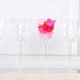 4 Pack | 18" Cup Flower Fillable Stem Clear Plastic Centerpiece Vases