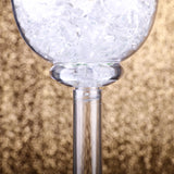 4 Pack | 18" Cup Flower Fillable Stem Clear Plastic Centerpiece Vases