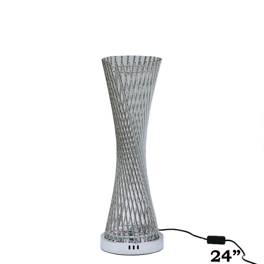 24" Color Changing LED Spiral Metal Tower Columns