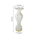 Shimmering Gold Glittered Marble Design Flower Pot Vase With Pearls and Mirror Mosaic Embellishment