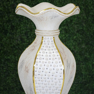 Elegant Shimmering Gold Glittered Marble Design Flower Pot Vase