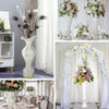 43” Large Pearls Embellished White Trumpet Vase With Mirror Mosaic Decoration