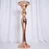 48 inch Rose Gold Polystone Mirror Mosaic Pedestal Floor Vase