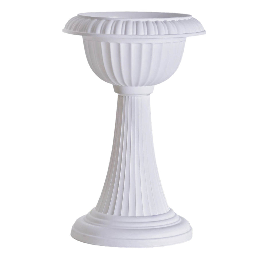 4 Pack | 22inch Tall White PVC Classic Italian Inspired Pedestal Column Flower Plant Stand Pot#whtbkgd