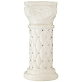 2 Pack | White Crystal Beaded Pedestal Stand | French Inspired Pillar With 10mm Crystal Studs - 25" Tall PVC #whtbkgd