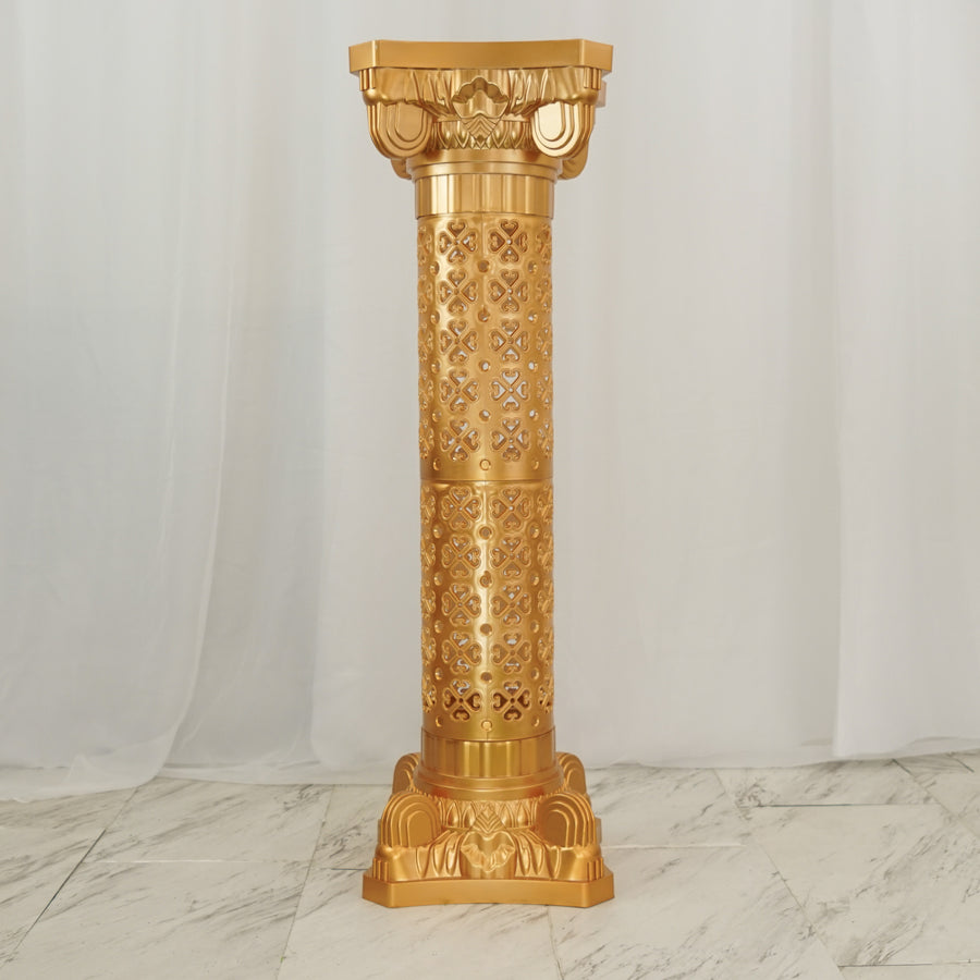 4 Pack | 40inch Tall Gold PVC Venetian Artistic Roman Inspired Pedestal Column Plant Stand