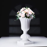 2 Pack | 20inch PVC Urn Planter, Floral Pedestal Flower Pot White Plant Stand