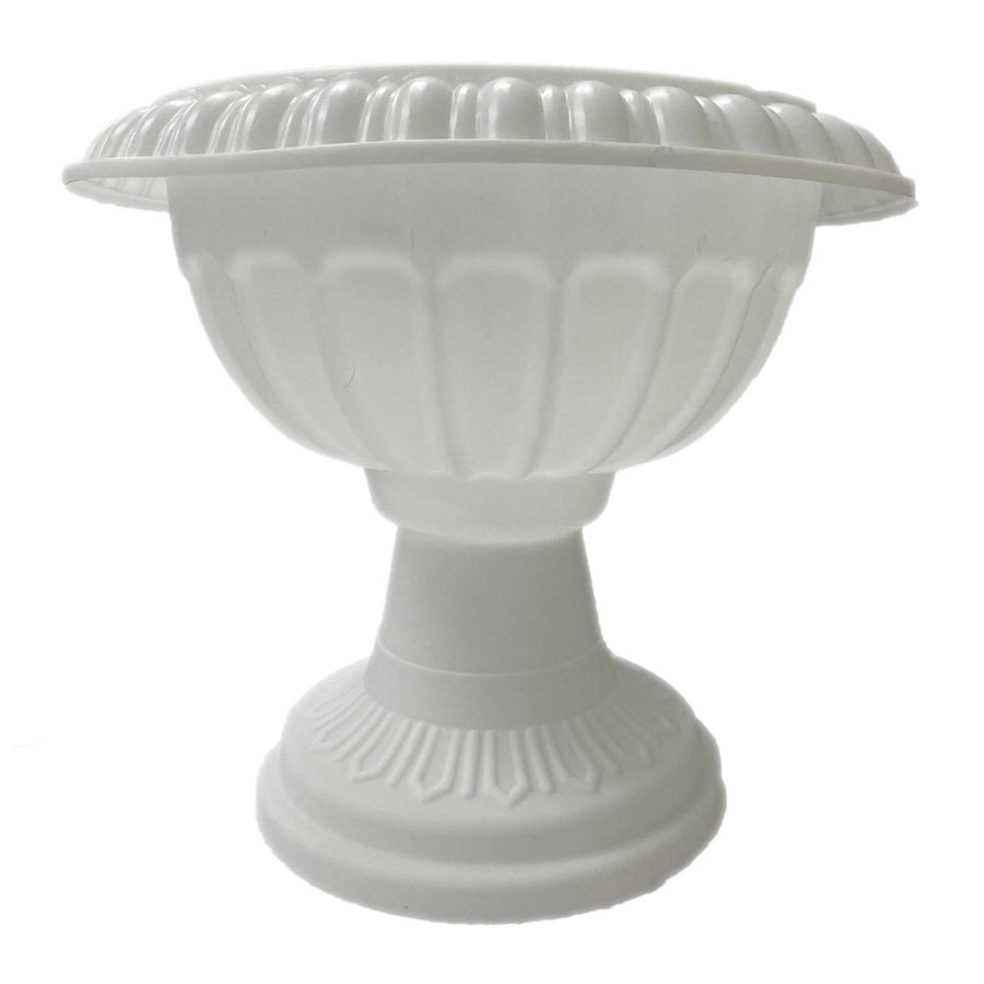 4 Pack | 11" Tall | Off White PVC | Crafted All Weather Roman Inspired | Pedestal Column Flower Plant Stand Pot  #whtbkgd