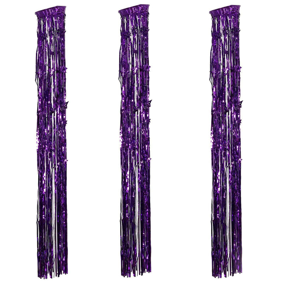Metallic Purple Foil Fringe Hanging Curtain Column