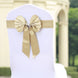 5 Pack | Champagne | Reversible Chair Sashes with Buckle | Double Sided Pre-tied Bow Tie Chair Bands | Satin & Faux Leather