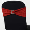 5 Pack | Red Metallic Shimmer Tinsel Spandex Chair Sashes