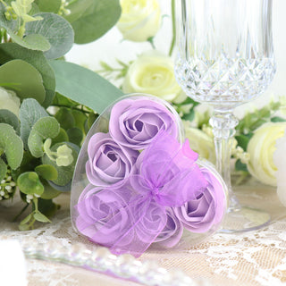 Lavender Lilac Scented Rose Soap Heart Shaped Party Favors