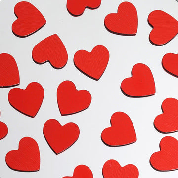 300 Pcs Red Metallic Foil Heart Table Confetti Party Sprinkles Decor