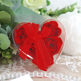 Red Scented Rose Soap Heart Shaped Party Favors