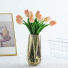 10 Stems | 13inches Peach Real Touch Artificial Foam Tulip Flower Bouquets