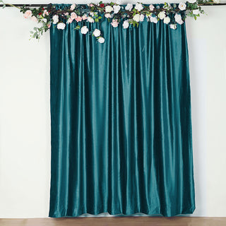 Add a Touch of Luxury with the 8ft Peacock Teal Premium Smooth Velvet Photography Curtain Panel