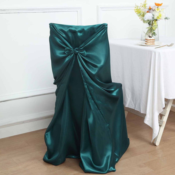 Peacock Teal Universal Satin Chair Cover