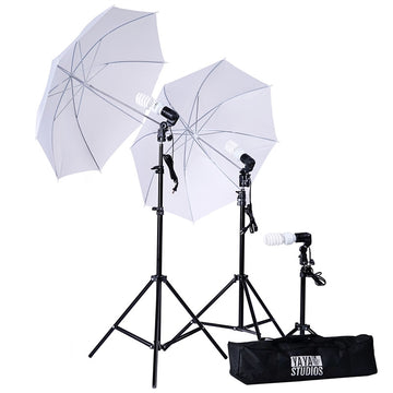 7ft Photo Studio 600W Day Light White Umbrella Continuous Lighting Kit