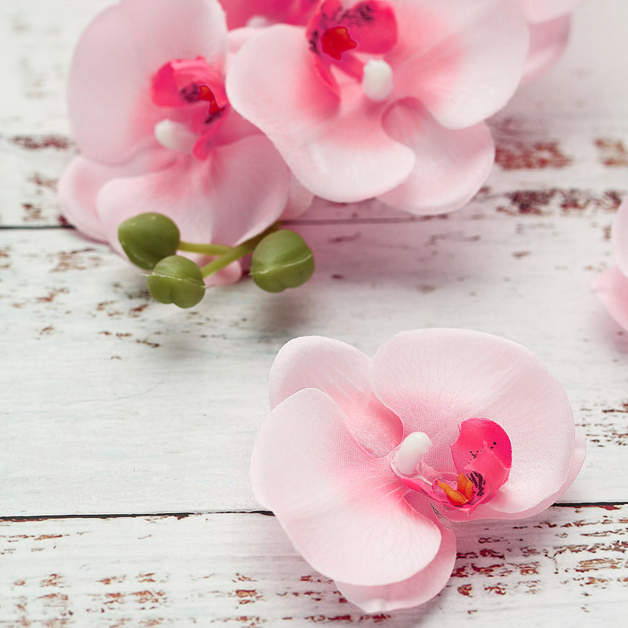 20 Flower Heads | 4inch Pink Artificial Silk Orchids DIY Crafts#whtbkgd