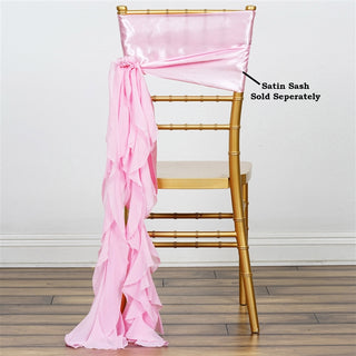 Add Elegance to Your Event with Pink Chiffon Curly Chair Sashes