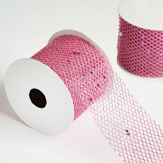 Add a Touch of Elegance with Pink Glittery Deco Mesh Ribbons