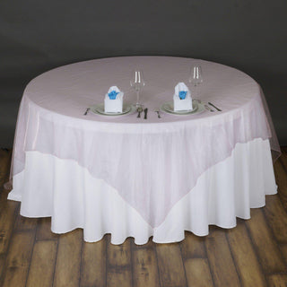 Add Elegance to Your Event with the Pink Organza Table Overlay