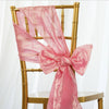 5 PCS | 7 Inch x 106 Inch | Pink Pintuck Chair Sash | TableclothsFactory#whtbkgd