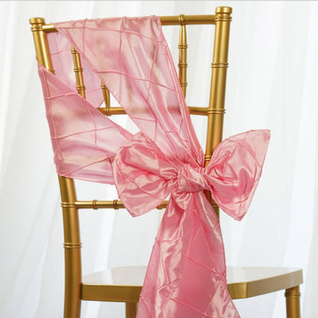 5 Pack | 7"x106" Pink Pintuck Chair Sashes