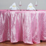 120" Pink Pintuck Round Tablecloth