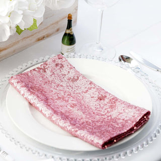 Add a Pop of Pink to Your Table with Pink Sequin Dinner Napkin