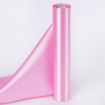 12"x10 Yards Pink Satin Fabric Bolt, DIY Craft Wholesale Fabric