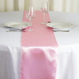 12"x108" Pink Satin Table Runner#whtbkgd
