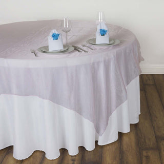 Add a Touch of Elegance with the Pink Sheer Organza Square Table Overlay