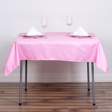 54"x54" Pink Square Seamless Polyester Tablecloth