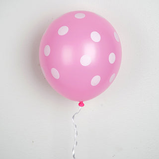 Add a Pop of Fun to Your Event with 12" Pink and White Polka Dot Balloons