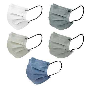 50 Pack | 3 Ply Assorted Neutral Colors Disposable Face Mask Non Woven Mask with Ear Loop