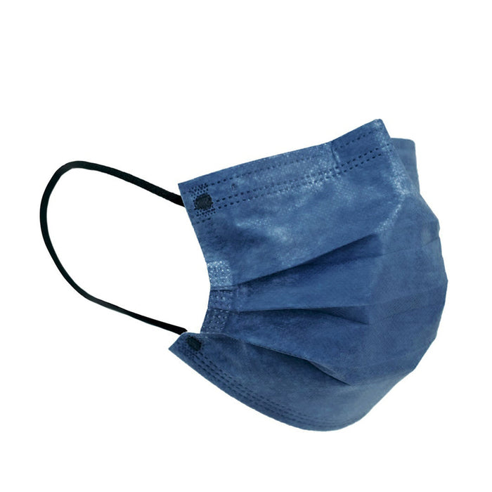 10 Pack | 3 Ply Denim Blue Disposable Face Mask Non Woven Mask with Ear Loop#whtbkgd