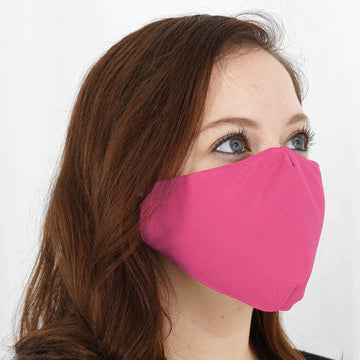 5 Pack | 2 Ply Fuchsia Ultra Soft 100% Organic Cotton Face Masks, Reusable Fabric Masks With Soft Ear Loops