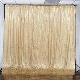 20ftx10ft Premium Champagne Chiffon Sequin Event Curtain Drapes, Dual Layer Photo Backdrop Event